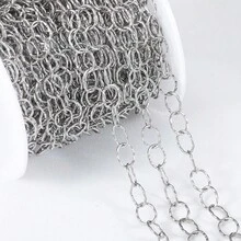 1米不锈钢压花圆椭圆链，适合DIY手链、项链、珠宝制作 - 不銹鋼鏈條 - 查看 12