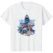 Camiseta de collage de póster de Jaws - Blanco - Ver 7