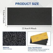 50pcs/Set 30x93cm/9x3.8in Sandpaper Sheets, Suitable For Polishing And Grinding - Multicolor - View 4