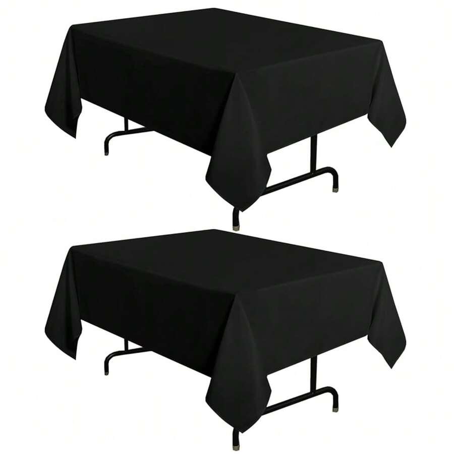 Sancua 2 Pack Black Tablecloth 54 X 54 Inch, Stain And Wrinkle Resistant Square Table Cloth - Washable Polyester Table Cover For Dining Tables, Buffet Parties And Camping - Black - View 1