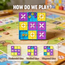 升级版井字棋游戏 - 适合男士、女士和家庭的策略棋盘游戏 | Xs 对 O' 策略棋盘游戏，适合聚会、旅行、生日礼物 - 彩色 - 查看 5