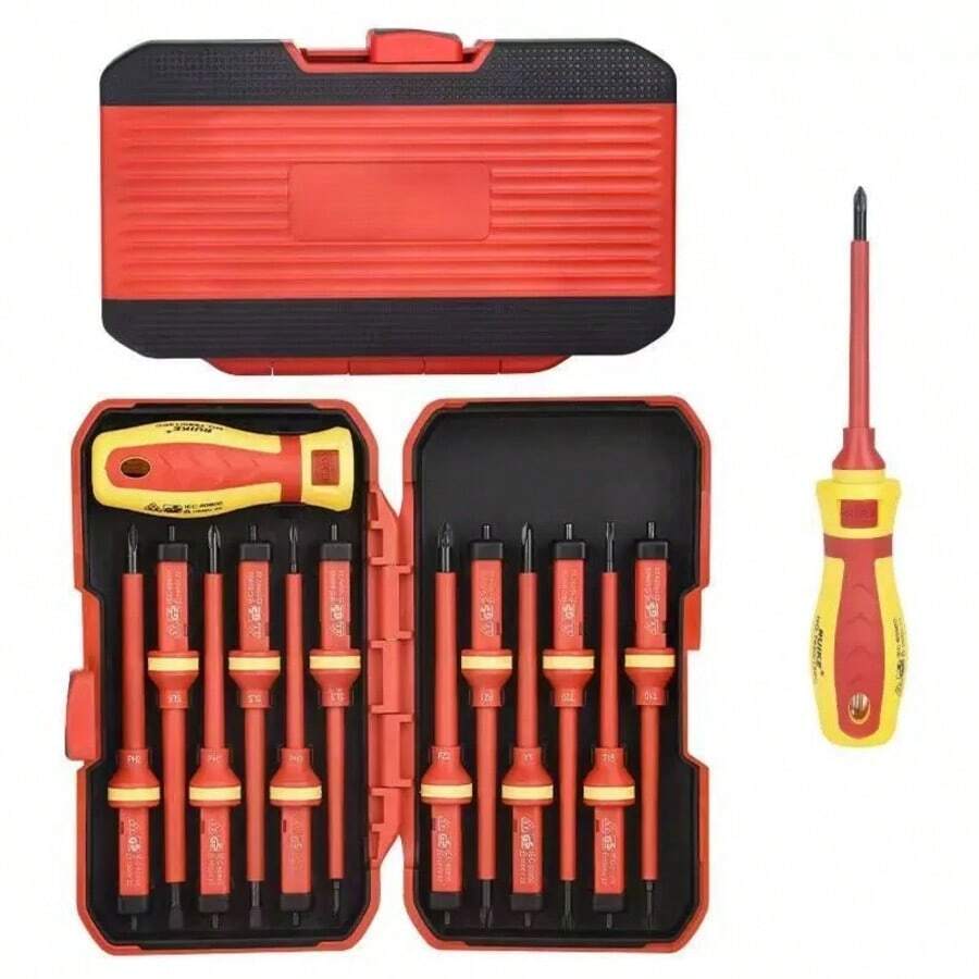 1000V Insulated Screwdriver Set, Magnetic Tip Screwdriver Kit, Electrician Tools, Replaceable Blades, Household Repair Screwdriver For Men - Random Style Screwdriver - View 1