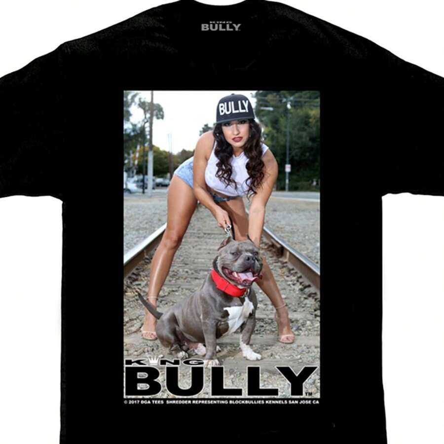 King Bully Brand Shredder Pit Bull Homies Sexy DGA Angels Model T Shirt - 黑色 - 查看 1