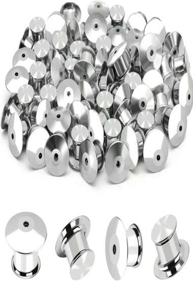 20PCS Locking Pin Back Locking Pin Keeper Clasp, Metal Pin Backing For Brooch Enamel Lapel Pin Lock