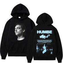 Humbe Dueno Del Cielo World Tour 2026 Merch Hooded Men's Women Long Sleeve Oversized Hoodie Pullovers Vintage Hip Hop Sweatshirt - 黑色 - 查看 1
