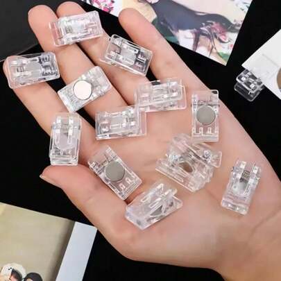 磁性夹 - 透明亚克力磁性夹 | 多功能冰箱便签夹，适用于办公室白板、储物柜、洗碗机和家居装饰，理想的情人节礼物。便签夹 | 趣味设计 | 塑料