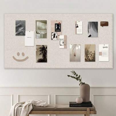 1块15.75*31.5英寸多用途毛毡公告板，家用照片展示板