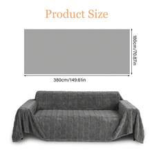 1/2/3/4-Seater Sofa Cover, Plush Sofa Cushion Cover, Winter Sofa Cover With Pumpkin Pattern, Non-Slip Couch Cover, Furniture Protector For Bedroom, Office, Living Room, Pet-Friendly - 深灰色 - 查看 11