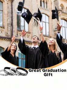 Bộ 20/10 chiếc vòng tay silicon chúc mừng tốt nghiệp năm 2026, vòng tay silicon chúc mừng sinh nhật giáo viên mùa tốt nghiệp năm 2026, vòng tay silicon mừng lễ tốt nghiệp, quà tặng tiệc tốt nghiệp (Đen, Trắng) - Nhiều màu - Xem 6