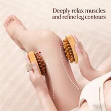 Handheld Massage Brush, Massage Brush, Air Cushion Body Care Brush, Abdominal Massage Brush, Leg And Body Massage Brush, Household Essential, Travel, Massage, Holiday Gift, Brown - Multicolor - View 3