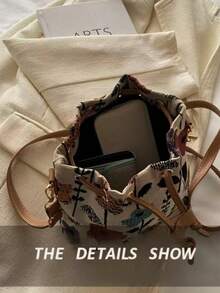 1个多色帆布单肩包、手提包、水桶包，女士款，升级加厚帆布托特包，休闲通勤单肩斜挎包，时尚简约，大容量可装日常必需品，适合各种场合 - 彩色 - 查看 9