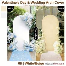 6英尺弹力氨纶拱形罩，白色/米色 | 涤纶婚礼装饰套装（不含支架） | 适用于生日、婴儿派对、周年纪念、新娘派对、家居装饰、情人节、复活节、圣诞节、万圣节 | 5秒快速安装，可机洗，可重复使用，不变形 - 彩色 - 查看 1