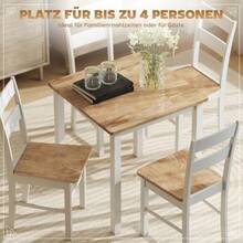 Dining Table Made Of Rubberwood, For Up To 4 People, Natural Wood - Mustard Yellow - View 4
