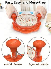 Chicken Shredder Tool Twist, Visible Twist Meat Shredder With Anti-Slip Strip,Ergonomic Handle For Pork Beef Chicken - Orange - View 3