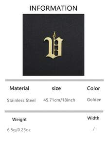 1pc Old English Initial Necklace Personalized 26 Letter A-Z Name Pendant Necklace For Women Stainless Steel Jewelry Birthday Gifts - Gothic Necklace - View 15