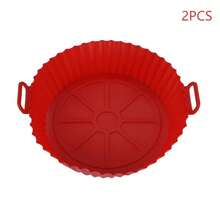 1pc/2pcs Air Fryer Silicone Mat, Silicone Heat Resistant Non-Stick Baking Mat, Kitchen Baking Tool - Red - View 11