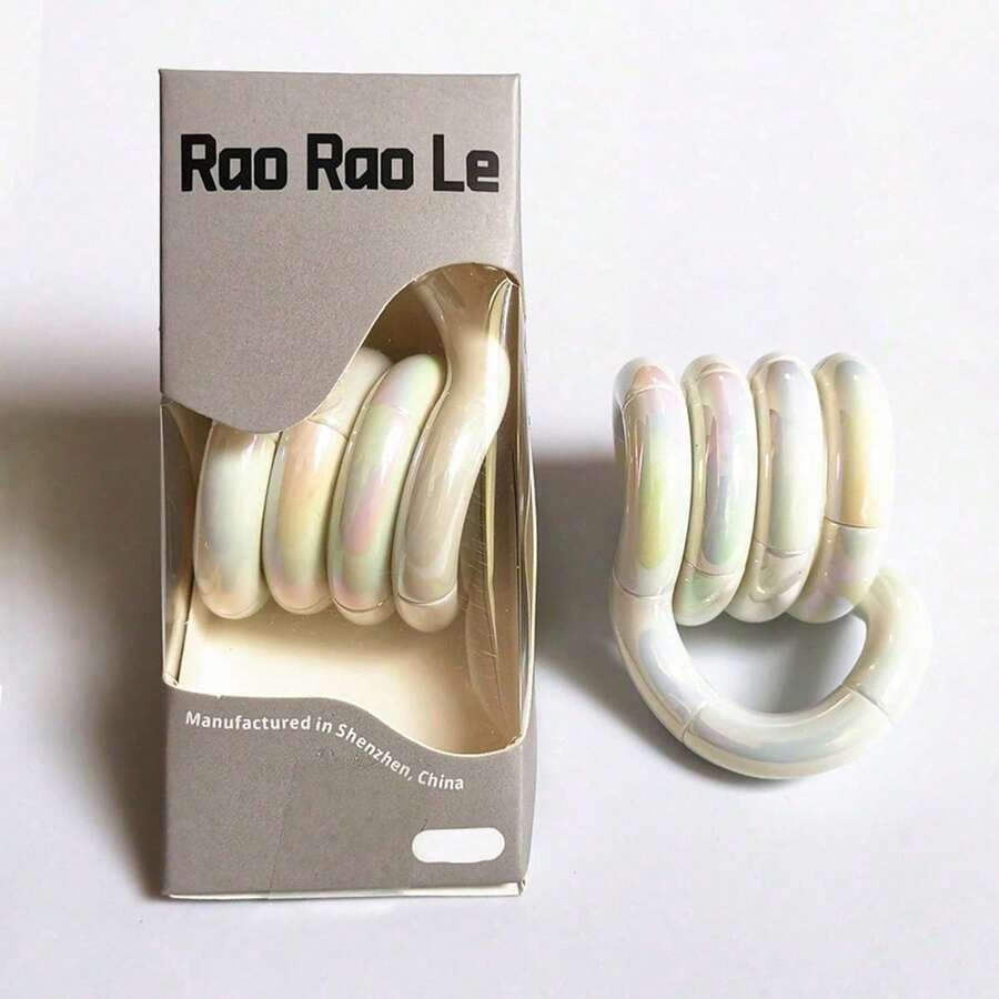 Crystal Kneading Music Fidget Toy, Electroplated Metal Twist Design To Cultivate Concentration & Ease Stress, Unique Desk Decor And Office Companion - Màu trắng sữa nhiều màu (Có hộp) - Xem 1