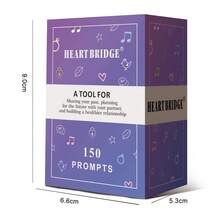 HEART BRIDGE 情侣爱情问答卡牌游戏，桌面游戏，营造浪漫氛围，贴心礼物，150个有意义的对话开场白，适合情侣约会之夜、情人节/万圣节/圣诞节礼物 - 淺藍色 - 查看 2