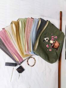 可爱腊肠犬花盆造型大容量拉链旅行化妆包，布艺便携化妆包，适合日常使用和旅行，男女皆宜，可作化妆品收纳包、洗漱包、化妆袋、旅行化妆包、度假必备品，也是送给女性的旅行礼物。 - 彩色 - 查看 9