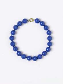 1 pieza Collar hecho a mano de estilo bohemio retro con cuentas geométricas redondas de acrílico, cuerda anudada y broche de metal, adecuado para la playa, vacaciones, regalo - Collar con cierre de marinero anudado a mano en resina de aleación - Ver 17