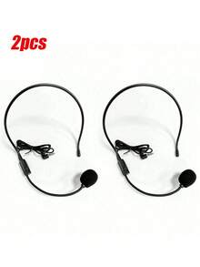 3.5mm有线耳机麦克风，黑色，适用于教师、导游、会议、扩音器、演讲者、办公演示等。 - 黑色 - 查看 10