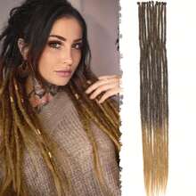 Synthetic Dreadlock Extensions Ended Dreads 0.6 Cm Width Loc Extensions Crochet Hair For Women Daily Party Music Festival Wear (1Pack 40 Strands ) - Multicolor - View 21