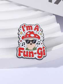 1Pc I'm A Fungi Cute Mushroom Enamel Pin Funny Pun Cartoon Mushroom With Fashion Glasses Brooch Lapel Badge Jewelry Gift For Friends ﻿ - Multicolor - View 8