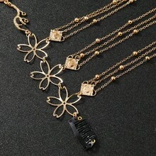 1pc Gold Beaded Chain Tassel Women Hair Chain, Jewelry Headpiece For Wedding, Beach, Holiday - Gold - View 4