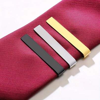 3pcs/Set Men's Tie Clip, Minimalist Formal Business Fashion Stainless Steel Brooch Accessories