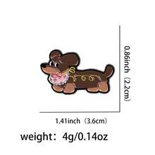 Cute Animals Dachshund Enamel Pin Funny Cartoon Cat Dog Brooch Pines Lapel Pins Badge On Backpack Clothing Accessories Jewelry Friends Gifts - Black - View 22