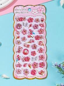 3D Cherry Blossom Stickers - DIY Decoration For Smartphones, Computers, And Tablets - Vibrant Colors, Adhesive, Smooth Surfaces, Perfect For Paper And Glass, Cute Stickers, Computer Decoration, Vibrant Designs, Smooth Surfaces. Perfect For Stationery Lovers, Scrapbookers, And Anyone Who Enjoys Exchanging And Sharing. - Multicolor - View 9