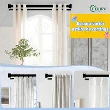 0.8 A 2.1m Nuevo Dobles Tubo Cortineros Modernos De Metal - por defecto - Ver 4