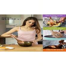 Juego de utensilios de cocina de calidad premium de boj natural, que incluye espátula, colador de arroz, cucharón de sopa, escurridor y cuchara de cocina, espátula para la cocina, regalo de Navidad - aleatorio - Ver 4