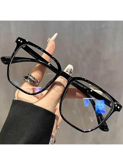 1 Pair Rivet Detail Street Style Glasses, Valentine's Day, Father's Day, Teacher's, Women's, Fun, Sister, Best Friend,  Valentine's Day  Rave Accesssories