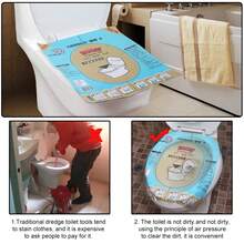 Pegatina desechable de plástico para inodoro, dragado de émbolo, película obstruida de fácil fijación, herramienta de limpieza segura, productos de baño, pistones para inodoro, 1 Uds. UBNE - Estilo A 1 pieza - Ver 4