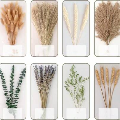 96pcs Lavender, Eucalyptus, Pampas Grass, Babys Breath, Chrysanthemum Flower Bouquet - Soothing Fragrance, Natural Aroma, Elegant For Home, Office, Wedding Decor - Home Floral Arrangement, Christmas Decoration, DIY Floristry, Photography Props, Anniversary Gift
