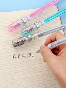 3/9pcs Innovative Syringe Shaped Virus Elimination Pens, Randomly Included With Black Ballpoint Pen And Vaccine Pen - Rectangle - View 4