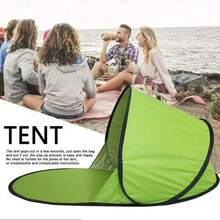 1件装沙滩遮阳篷] 弹出式遮阳帆篷 - 便携式沙滩帐篷，防紫外线，易于闭合，不防水，附赠小型收纳袋 - 1pc - 查看 1