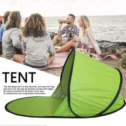 1pc Beach Sun Shade Canopy] Pop-Up Sun Shade Sail Canopy - Portable Beach Tent, UV Protection, Easy Closure System, Non-Waterproof, Includes Small Carry Bag