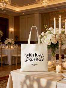 Italy Love Wedding Welcome Canvas Tote Bag Destination Wedding Favors Customized Guest Bag - Multicolor - View 7