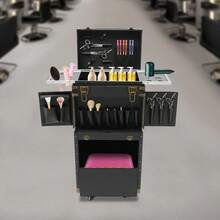 Portable Rolling Makeup Stylist Makeup Train Hair Salon Case Clipper Trimmer Box - Default - View 3