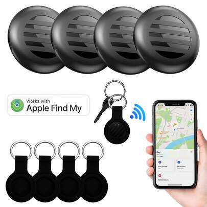GPS Tracker And Key Finder For IOS, Portable Anti-Lost Tag For Luggage/Lost Items, Pets (Cats, Dogs), Wallets, Keys, Elderly, Precise Global GPS Tracking, Compatible With "Find My" App Compatible With IPhone, Perfect Christmas And Birthday Gift (Black/White) (220mAh Battery)
