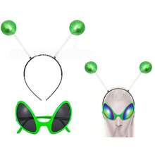 1 件外星人主题派对眼镜、头饰、新奇塑料照片道具，适合生日、单身派对、酒吧、新年庆祝、万圣节、圣诞节活动和派对装饰 - 彩色 - 查看 6