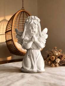 1pc White Angel Resin Decor, Indoor Decoration, Tabletop Ornament - 1PC - View 12