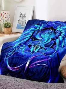 3D Print Dragon Yin And Yang Flannel Throw Blanket For Teens Gifts Soft Lightweight For Sofa Bed Couch King Size Bedspread6.Jpg - White - View 1