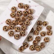 10颗豹纹毛绒布包裹大孔珠子，隔珠，适用于DIY手机挂绳、笔珠，秋冬季 - 豹紋款 - 查看 11