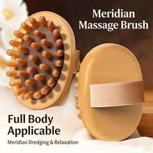 Handheld Massage Brush, Massage Brush, Air Cushion Body Care Brush, Abdominal Massage Brush, Leg And Body Massage Brush, Household Essential, Travel, Massage, Holiday Gift, Brown - Multicolor - View 2