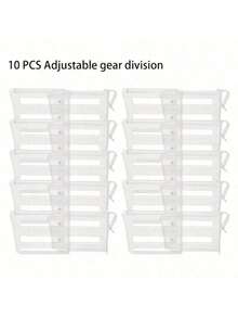 10个可调节冰箱隔板，可分隔1/5/10/20件物品，适用于饮料和酱料，可扩展冰箱搁架整理器，侧门储物空间，最大限度地利用冷冻室存储空间，保持物品整齐有序。 - 彩色 - 查看 12