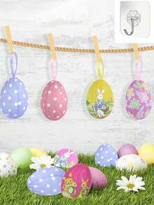 12/6/1pc Colorful Foam Hanging Egg Decorations, Easter Tree Decor, Birthday Party Home Decoration Indoor Ornaments - Multicolor - View 9