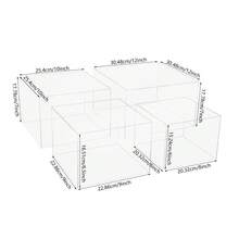 4 Pcs Clear Acrylic Cake Stand Set, 8/9/10/12in Rectangle Tabletop Display Riser, Stackable Multi-Functional Dessert Collectible Cosmetic Stand, Smooth Edge Reusable For Wedding Party Bakery Home - Transparent - View 5